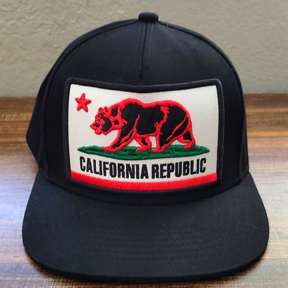 Wynn Headware California Flag black baseball hat